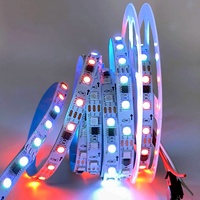 Bande LED DMX Ws2811 Ws2812b Ws2815 DC12V 24V 30/60 LED/m 10mm 5M 10M RGBIC Pixel Pleine Couleur Programmable Adressable