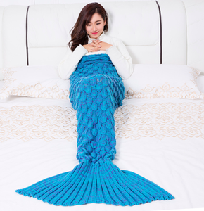 INS Baby Photography <strong>Mermaid</strong> Fish Scale Knitted <strong>Tail</strong> <strong>Blanket</strong> 100% Polyester Eco-Friendly Four Seasons Use - Product Image 4