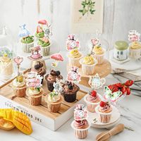 Wonderland Cupcake Toppers Bowl Key Clock Fairy Eat Cupcake Picks voor Tea Party Baby Shower Kids Girls Birthday Party Supplies