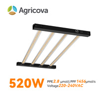 Lampe de culture LED Tritile 520W 4 barres à spectre complet et distribution lumineuse uniforme à 120 degrés pour l'agriculture verticale intérieure