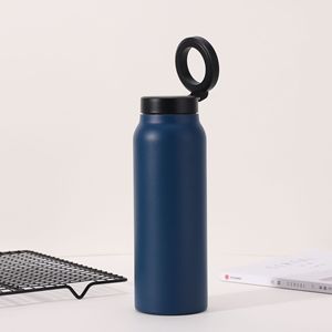 Bouteille d'eau isotherme en acier inoxydable de 24 oz avec couvercle magnétique réglable et support de téléphone pour le camping - Utilisation extérieure écologique - Product Image 5