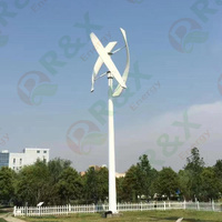 Éoliennes à axe vertical pour usage domestique 3KW 5KW 10KW 20KW, pales en verre/basalte, vitesse de démarrage 1,5 m/s, système d'énergie solaire 220V/380V R&X