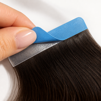 Extensions de cheveux naturels invisibles en gros, 100% cheveux humains, double épaisseur, Remy, trame adhésive sans couture pour salons de coiffure et marques privées