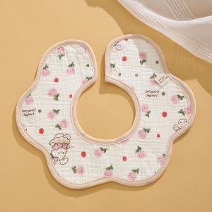 ผ้ากันเปื้อนกันน้ำลายลายกลีบดอกไม้ [กระต่ายน้อยดอกไม้]