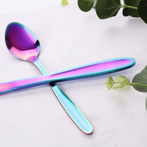 Cuchara de Acero Inoxidable 430 con Recubrimiento Iónico Iridiscente, Utensilio para Comer, Cuchara para Cena y Uso en Restaurantes, Se Acepta Personalización - Product Image 3