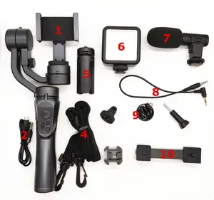 Censreal fábrica gimbal kit estabilizador, com luz led e microfone, suporte de telefone, 2022, recém-chegados para vlogging, blogging