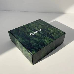 Boîte d'expédition de luxe personnalisée noire pour robe de soirée, en carton ondulé recyclable avec dorure à chaud, pour l'industrie du vêtement et de la beauté - Product Image 1