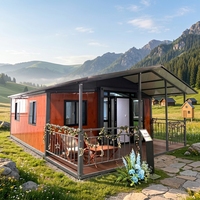 Maison conteneur préfabriquée mobile extensible à double aile, à isolation acoustique et à haute efficacité énergétique, entièrement meublée