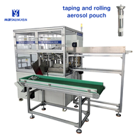 Machine d'emballage pneumatique automatique haute efficacité pour sachets aérosols et sacs BOV, avec application de ruban adhésif précise et enroulement
