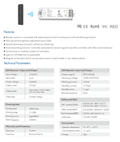 Ensemble Contrôleur de Bande LED RF V1+R11 8A*1CH avec Télécommande Gradateur, Sortie 1 Canal, Charge Max. 288W