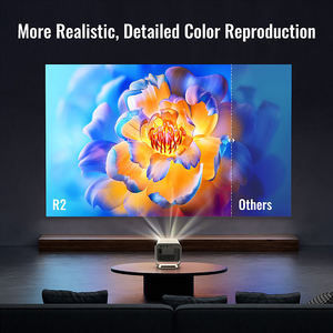 Projecteur portable R2 Pro avec mise au point automatique, système d'exploitation Android 9.0, prise en charge 4K, 400 lumens, stéréo HIFI pour applications de <span class=keywords><strong>streaming</strong></span> et cinémas à domicile - Product Image 3