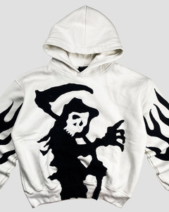 OEM Custom Hip Hop cultura cupo mietitore & Flame grafica Streetwear personalizzato Casual <span class=keywords><strong>felpa</strong></span> con cappuccio e <span class=keywords><strong>felpa</strong></span> - Product Image 3