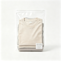 Sac à fermeture éclair coulissante en plastique PE transparent durable avec logo personnalisé, impression en héliogravure OEM, emballage réutilisable pour vêtements et t-shirts