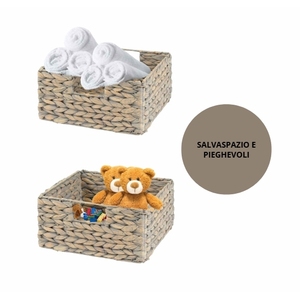 ชุดตะกร้าเก็บของจากหญ้าทะเลธรรมชาติ 2 ใบ ขนาด 20 ลิตร รูปทรงสี่เหลี่ยมผืนผ้า พร้อมหูหิ้ว กล่องจัดระเบียบสำหรับใช้ในบ้าน - Product Image 4