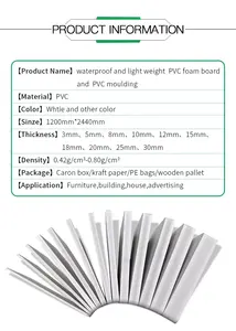 Pannello Isolante Rigido Anti-UV 4x8ft, Spessore 15mm, Lastra Bianca <span class=keywords><strong>in</strong></span> Schiuma PVC <span class=keywords><strong>Forex</strong></span> - Product Image 4