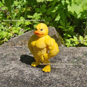 Nouvelle figurine de canard musclé en verre imprimée en 3D, artisanat animalier créatif, petit ornement de bureau pour la maison - Product Image 2