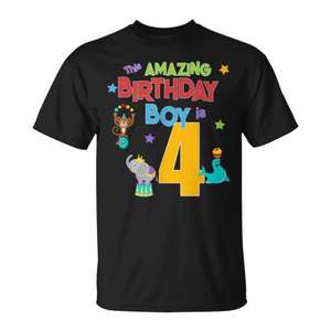 Camiseta de circo para niños de 4 años con diseño de niño increíble, ideal para fiestas de cumpleaños - Product Image 1