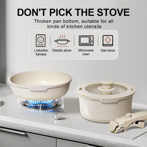 USA consegna della casa in 6 giorni rivestimento in ceramica 5 pezzi set pentole antiaderenti cottura fornello a induzione padella - Product Image 3
