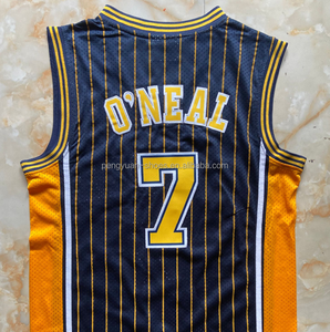 Listo para enviar Jermaine ONeal azul marino camiseta de baloncesto cosida de la mejor calidad - Product Image 1