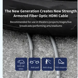 铠装4K8K H DMI 2.1 AOC光纤电缆48Gbps 8K60 4K120 HDR，适用于户外LED墙、舞台租赁、广播演播室、视频墙 - Product Image 3