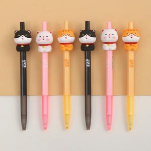 Pena Retractable Seri Kucing Lucu Kawaii - Kucing Keberuntungan, Pena Tekan Kucing Tabby, Pena Tanda Tangan Kucing Peliharaan yang Menggemaskan - Product Image 3
