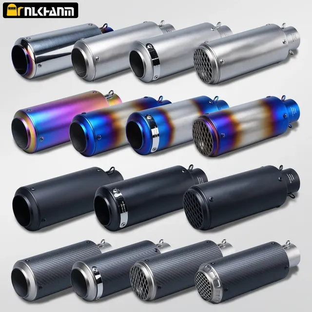 NlkHanm Universal 51mm Motorcycle Racing Exhaust Muffler Project Pipe for R3 Gy6 R1 GSXR125 FZ6 MT07 Z125 Z250 Made Mainland