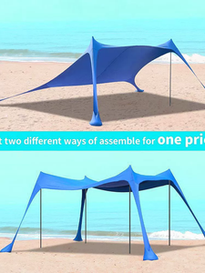 خيمة خارجية للبيع بالجملة من المصنع، من قماش سباندكس مقاوم للأشعة فوق البنفسجية ومقاوم للماء، مظلة شمسية صيفية، خيام شاطئ مع أكياس رمل وأوتاد تثبيت - Product Image 6