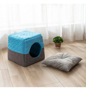 Novedades: Cama para Perros y Gatos 2 en 1, Interior, Sólida, Cuadrada, Clásica, Antideslizante, de Felpa, Plegable - Product Image 4