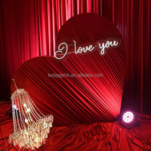LEDA Events Party Supplies Curved Arch Heart Shaped Curtain Wedding Arch Tension Fabric Cover Heart Arch <b>Backdrop</b> Frame - Product Image 2