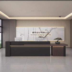 Mostrador de Recepción Comercial de Madera Ecológica Moderna YS-0809 con Luz LED y Unión sin Costuras para Hoteles, Escuelas y Edificios de Oficinas - Product Image 3