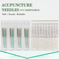 Aiguilles d'acupuncture stériles jetables en gros avec tube, 1000 pièces, pour le corps, certifiées CE, classe II médicale