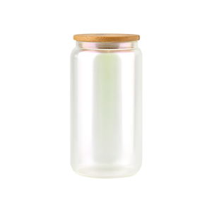 16oz <strong>Glass</strong> Can Cup Beer <strong>Glass</strong> Drinking Jar 16 oz Water Bottle <strong>Frosted</strong> <strong>Glass</strong> Can Cups With Lid - Product Image 4