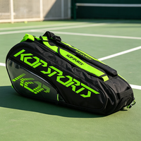 Sac de raquette de tennis professionnel personnalisé KOP OEM / ODM avec compartiment pour 9 raquettes et chaussures pour homme et femme
