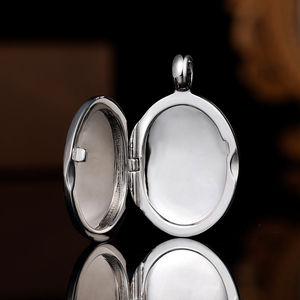 Grace Jewel Vente en gros Gravures complexes Ovale Pendentif médaillon <span class=keywords><strong>photo</strong></span> en argent sterling 925 pour photos commémoratives - Product Image 3