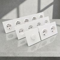 Interrupteur mural rétro simple pôle 1/2/3 voies 16A 250V carré à bouton-poussoir en PC compatible application pour la maison