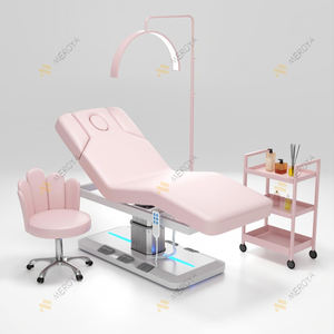 Belleza moderna <span class=keywords><strong>Saon</strong></span> 3 motores mesa de masaje eléctrico y silla de lujo Rosa personalizado extensión de pestañas cama con control de pie - Product Image 2