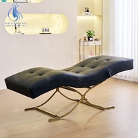 Table de massage en cuir PU pour salon, lit esthétique incurvé pour tatouage, soins du visage et cils