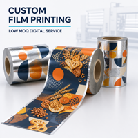 Service d'impression numérique personnalisée de films plastiques à faible MOQ pour emballages de snacks en rouleaux laminés BOPP VMPET PE avec logo personnalisé