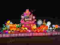 2025 Los Angeles Outdoor Weihnachts laternen Dekorative Show Seide Outdoor Led Tier Chinesische Laterne Festival