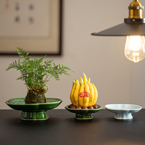 Chinese Style Ceramic Fruit Tray Round Porcelain Dining Table Decor For Chinese New Year - Product Image 1