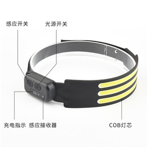 COB Headlamp Type C Rechargeable LED Outdoor Cycling <b>Light</b> <b>Night</b> Running High Intensity <b>Sensor</b> Headlamp Patrol Use - Product Image 2