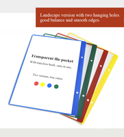 Porte-documents de présentation transparent en PVC personnalisé UCI, double face, réutilisable, avec crochet amovible, A3/A4, rouge/jaune/bleu/vert