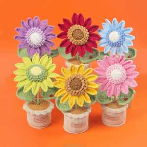 Maceta de Girasol Tejida a Mano para Decoración del Hogar, Navidad, Halloween, Graduación, Día de la Madre, Pascua, Venta al por Mayor - Product Image 1