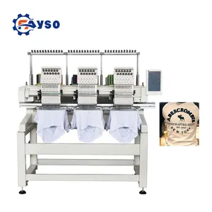 Fully automatic factory price industrial multi needle three heads embroidery machine computerized