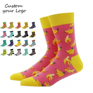 新品热销七彩个性袜子欧美潮流可爱男女袜子水果系列香蕉袜子