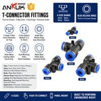 Connecteur en té pneumatique en plastique ANRUK filetage G1/4 à 8mm Tube séparateur de ligne d'air raccord raccords instantanés