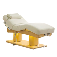 Lit de massage électrique moderne à 3 moteurs avec revêtement en cuir synthétique, table de thérapie faciale et de lifting en latex, portable et pliable