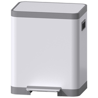 Jiangmen Factory Wholesale Cubo de almacenamiento tipo prensado de acero inoxidable 410 Cubo de almacenamiento de doble compartimento Papelera de clasificación y reciclaje de cocina