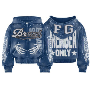 Men Vintage Washed Full Zip Hoodie Oversized Graphic Streetwear Hooded Sweatshirt Heavyweight Cotton Blend Casual Fashion Hoodie - Product Image 1