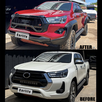 Kit Carrosserie Complet de Pare-chocs Rénové pour Toyota Hilux 2016-2019, Modernisation Style GR Sport 2025 avec Phares Intégrés.
